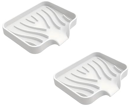 2 Stück Seifendose Seifenschale Silikon mit Wasserablauf - rutschfeste biegsame Seifenablage, Seifenhalter für Dusche, Küche und Bad(Weiß)