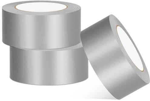 Donlala Panzertape Extra Stark 3 Rollen Panzertape Silber 32 m x 48 mm Wasserdichtes Klebeband Starkes Gewebeband,Panzerband Panzertape Wasserfest Gewebeklebeband Innen & Außen Duct Tape Extra Strong