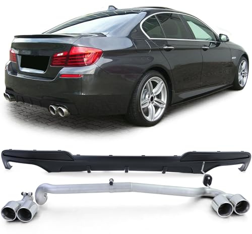 Heckdiffusor Matt +Duplex Endrohr Umbau passt für BMW F10 F11 520 525 528 530