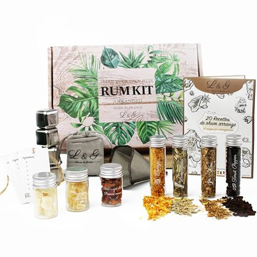 L&G® Kit Découverte d'Épices pour Rhum Personnalisé - Coffret DIY Exclusif pour Homme/Femme, Idée Cadeau Original Noël, Anniversaire, Saint-Valentin Originale, Expérience Maison Inoubliable
