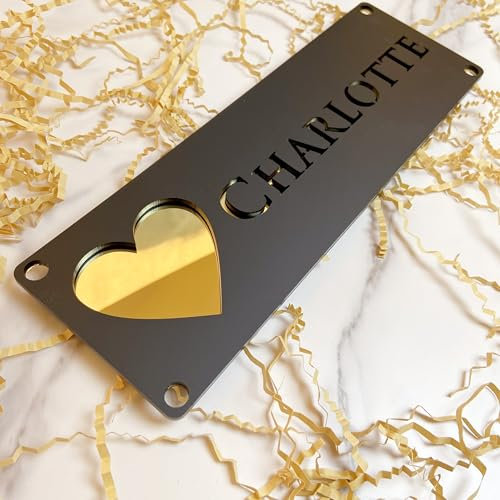 Placa personalizada de acrílico moderno para números de casa, diseño 3D en Negro y Oro con corte láser, señalización exterior con nombre de calle y número cívico para hogar o finca Pony (Modelo 4)