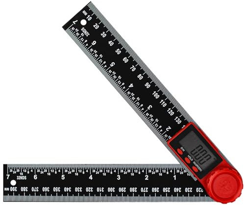 1pcs Winkellehre,Winkelmesser,400 mm Digitaler Winkelmesser,360°Rotierender Winkelmesser Digital mit Anzeige Größes und Bildschirm Hold,für DIY,Holzbearbeitung,Bauwesen,Messung,Schwarz