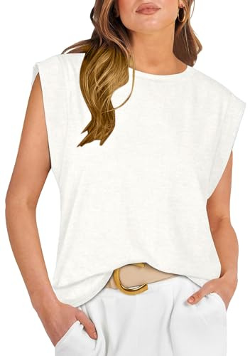 SENBATU Maglietta Canotta Girocollo Senza Maniche da Donna Top Casual Estivi da Donna S-2XL 34-52