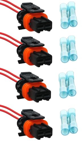 PARTSLINE - (Lot de 4) Kit Réparation Prise Fiche Connecteur Connectique Cablage Faisceau Electrique Cable Injecteur 2,8 HDI JTD équivalent à 1350885080 compatible pour Boxer Jumper Ducato