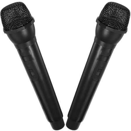ibasenice 2pièces Lot de Microphones Factices pour Jeux de Rôle Microphones Jouets Réalistes sans Électriques Accessoire pour Cosplay et Théâtre