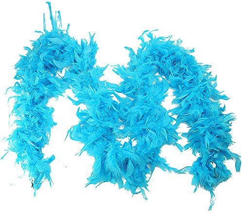 Federboa, 60g, 1.8 m, Boas Federn,Federschal Kostüm Karneval 20er 2m,Feder Boa für Karneval,Fasching, Partys, Weihnachten, Hochzeiten, Kostüme, Konzerte, Haustiere und Heimdekoration (Blau)