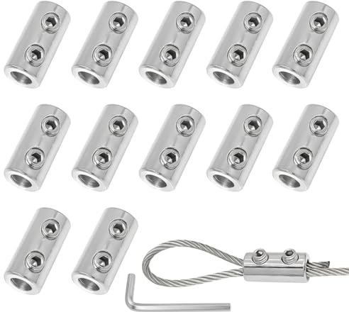 12 Stück Duplex Seilklemme Edelstahl 304, G-Form Groß Drahtseilklemme 2-Bolzen für Stahlseil, Robuste Doppel Seilklemmen Set für Wäscheleine Markise Sonnensegel, Rostfrei Drahtseilverbinder Klemme