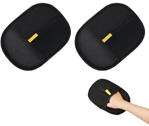 2 Pcs Pet Hair Remover Glove Static Hair Removal Gloves Grooming Mitt for Dogs Cats Reusable Deshedding Brush for Furniture Sofa Carpet Bed Couch Washable Double-Sided Tool Black Pet Care