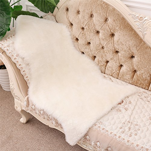Soft & Plush Nursery Solid Baby Kids Area Rugs,100% Natural Australian Lambskin, Hypoallergenic Sheepskin Ivory