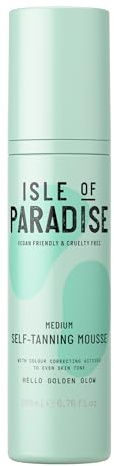 Isle of Paradise Self Tan Mousse, Medium (200 ml) Self Tanning Foam, Natural Ingredients & Vegan (Verpackung kann variieren)