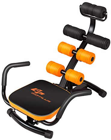 Goplus Core & Abdominal Trainers, Twister Trainer Ab Exercise Machine Height Adjustable Incline Workout Equipment Ab Rocket Exerciser (Yellow)