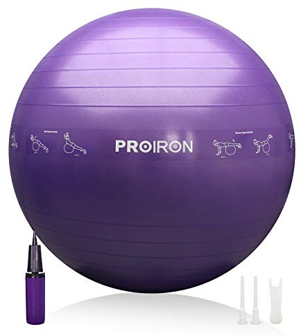 PROIRON Gymnastikball Pezziball Sitzball Trainingsball Fitnessball & Balance für Core-Training mit Pumpe Anti Burst Pilates Ball Robuster für Erwachsene Büro Pezzibälle Gymnastikbälle
