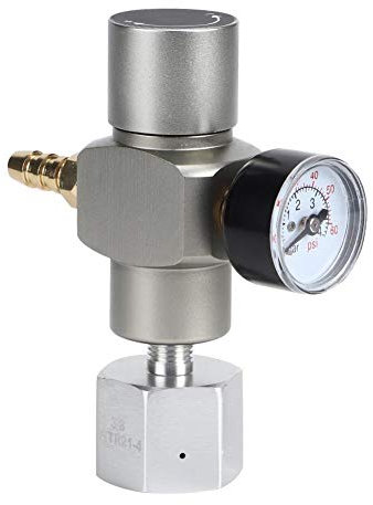 Duokon CO2-Druckregler Druckminderer, 2 in 1 Mini-CO2-Gasregler-Soda-Manometer mit Adapter 3/8in auf TR21.4