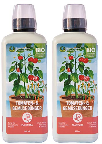 Plantura Bio Tomaten- & Gemüsedünger, 2er Set, Bio Flüssigdünger für Gemüse, 1,6 Liter