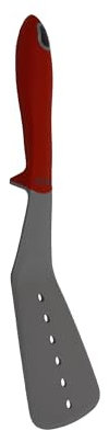 Pintinox Up spatola forata da Cucina in Silicone, Resistente al Calore, Manico Antiscivolo e Autoportante, Ideale per Superfici Antiaderenti, Colore grigio con manico rosso