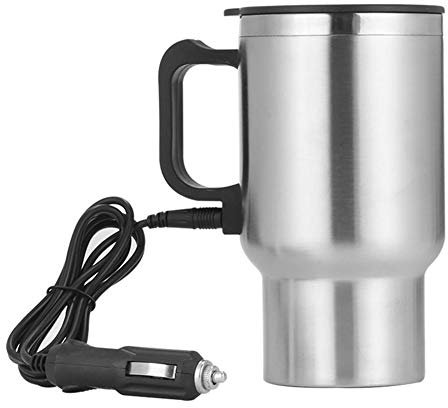 Asudaro Bouilloire électrique de voiture, Bouilloire de voiture en acier inoxydable 12V, 500 ml Bouilloire de voiture portable voiture camion voyage Pot d'eau tasses d'eau chauffée pour chauffe-eau