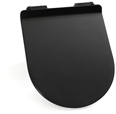 MILANO Black Toilet WC Top Fix Quick Release Soft Close Seat 360 x 445mm