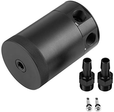Yctze para decantador aceite Componentes de distribución de piezas de automóvil Universal de aluminio de dos orificios Depósito de aceite de motor de automóvil Kit de tanque de ventilación de lata