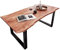 SAM Baumkantentisch 120x80 cm Quarto, Akazienholz massiv + naturfarben, Esstisch mit schwarzem U-Gestell, Esszimmertisch/Holztisch Industrial-Design, Tischplatte 26 mm