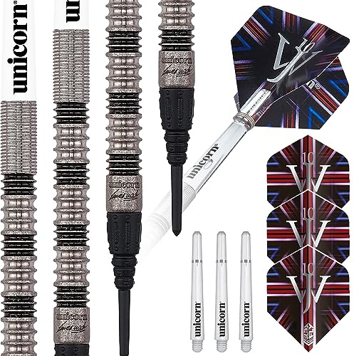 Unicorn Soft Tip Darts Set | James 'The Machine' Wade Premier | 70% Natural Tungsten Barrels | 20g