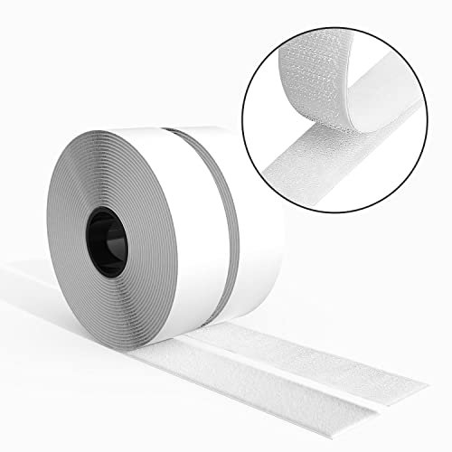 Fruitlet® Klettband Selbstklebend Extra Stark Weiß 3m x 30mm, Doppelseitiges Klettband Velcr Klett 1 Paar, Klettverschluss Selbstklebend für Stoff, Fliegengitter etc.