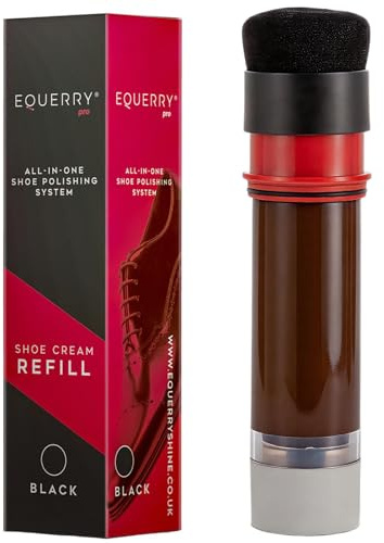 Equerry Shoe Polish Refill - 50ml Drank Tan/Brown Shoe Polish With Integrated Premium Sponge Applicator for Colour Restoration & Even Distribution | Italian Shoe Cream