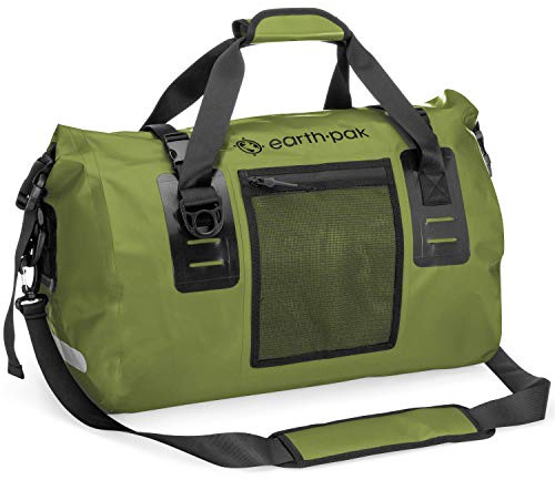 Earth Pak Waterproof Duffel Bag - Perfect for Any Kind of Travel, Lightweight, Large Storage Space, Durable Straps and Handles, Heavy Duty Material to Keep Your Gear Safe, Green, 90L