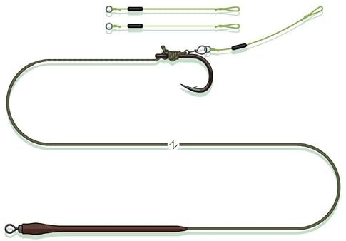 MADCAT Quick Change Pellet Rig 60cm 0.75mm/1.20mm 2/0 61Kg