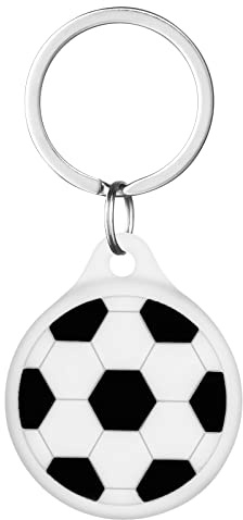 AXFEE Airtags in Silicone Lavabile, Porta Air Tag per GSP Apple | Airtag Cover per Chiavi Zaini e Animale, Portatile, Anti-graffio, Mantiene un Segnale Forte- Calcio
