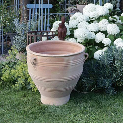 Palatina Werkstatt 100% handgefertigter Terracotta Pflanzkübel Rosa 70cm aus Griechenland - Exklusive & natürliche Atmosphäre für Ihren Garten & Zuhause