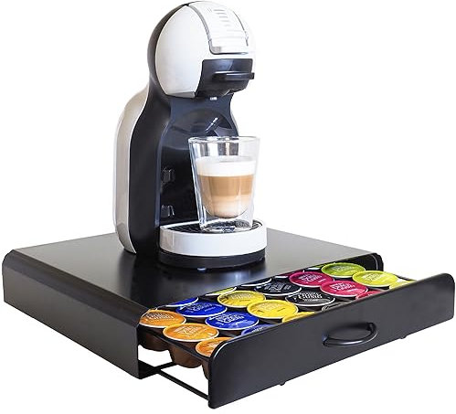 Gadgy Porta Capsule Dolce Gusto | Contenitore per 36 Capsule Caffè Dolce Gusto | Portacapsule in Acciaio Inossidabile | Portacapsule Nero per Ordinare e Risparmiare Spazio