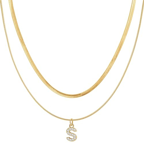 Joo&Rind Kette Gold Silber Damen mit Buchstaben 18K Vergoldete Kette Edelstahl Damen Wasserfest Personalisierte Kette Frauen Hypoallergene Schmuck für Geschenke