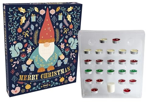 Airpure Scented Candle Advent Calendar 2025-24 Scented Candle Countdown To Christmas 2025 - Tea Light Scented Candle Advent Calendar - 23 Tea Lights & 1 Votive Candle For Christmas Eve (Gonk)