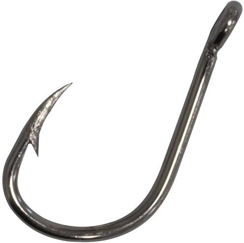 AERZETIX - 10er-Set - Einfacher Angelhaken mit Widerhaken - aus kohlenstoffstahl - Farbe schwarz - Haken, angelrute, Fisch, Freizeit, Hobby