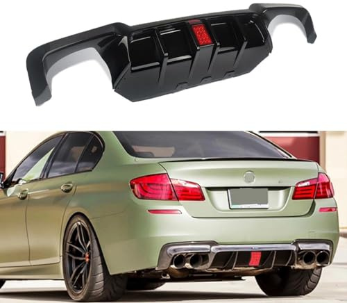 HALEUP für BMW 5 Series F10 M5 Saloon M Sport 2010-2015 2016 2017 Auto Heckdiffusor ABS-Material Heckstoßstange Diffusor Untere Stoßstange Lip Spoiler Heckschürzen Heckspoiler
