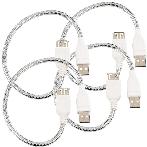 Pearl Handyladekabel: 4er-Set USB-Verlängerung mit Schwanenhals, 30 cm (Handyladekabel Verlängerungen, USB Datenkabel)