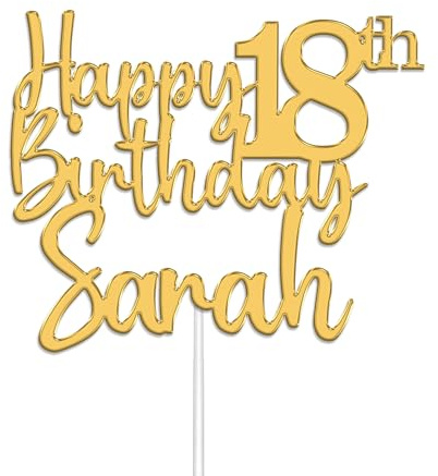 KreateSquare Personalised Cake Topper, Custom Name Party Cake Decoration