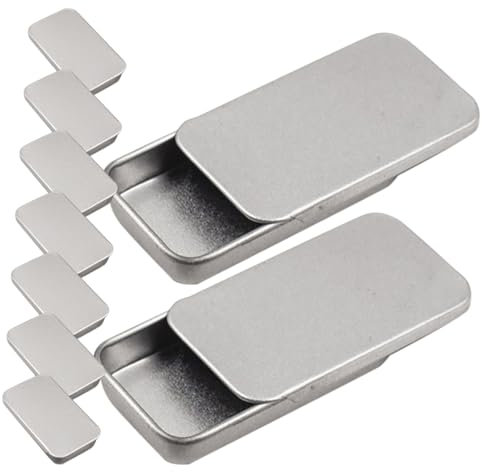 WRITWAA 20 Pièces Boîte Métallique Compacte Avec Couvercle Coulissant Organisateur De Rangement Portable Pour Soin Des Lèvres Et Petits Objets Design Élégant Argenté