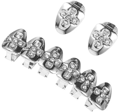PACKOVE 1 Satz goldene Hosenträger dekorativer Zahnschmuck bling Schnecken Zähne zahnspange dekoration Cosplay-Requisiten Rapper-Zubehör All-Match-Persönlichkeit einstellen Grill