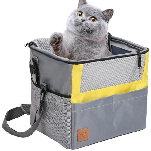 Portabici per animali domestici, cestino per bicicletta per cani,cestino impermeabile per cani con cerniera | Cestino multiuso per animali domestici con più tasche, trasportatore per cani resistente