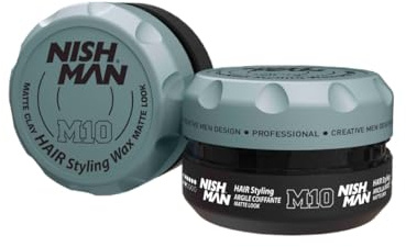 NISHMAN M10 Cire Coiffante - Matte Clay Matte Look 150g - Finition Mate, Fixation Forte, Apporte de la Texture - Parfait pour les Cheveux Courts à Mi-longs