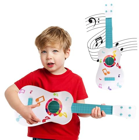 ADEPTNA My First Guitar 60cm Kids Ukulele Guitar Toy 4 Strings Children Musical Instruments Educational Learning Toy for Beginner Skill Improving Pre School Musician