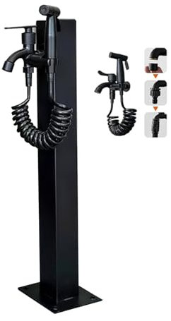 YNAYGDIUGD Colonna d'Acqua Quadrata Verticale per Esterni da Giardino, con Rubinetto E Pistola A Spruzzo, Rubinetto per Montaggio A Pavimento per Colonna d'Acqua da Giardino, Fontana Decorativa