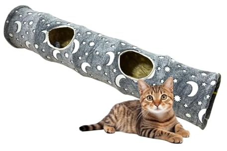 Misaakoeq Katzenröhren und Tunnel | Lange Katzentunnel-Spielzeugröhren | Knistertunnel, direktes Versteckspiel für Katzen, unterhaltsames Katzenspielzeug für Katzen und Kaninchen