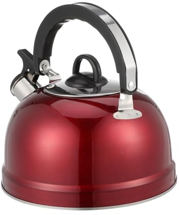 PHENOFICE Hervidor de Agua de Acero Inoxidable 3l Silbato, Mango Ergonómico y Tapa Antipolvo, Tetera para Calentar Agua en Cocinas de Gas E Inducción, para Preparar Té, Estilo Aleatorio