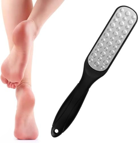 1 Pezzi Raspa Piedi Professionale in Acciaio Inox, Lima per Piedi Professionale, Gratta Piedi Tallone, Lima Corneale Doppia Faccia per Rimuovere Calli Duroni Talloni Screpolati Pelle Morta