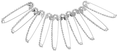Holibanna 10 Stück Strass Sicherheitsnadeln Stilvolle Broschennadeln Aus Zinklegierung Große Anstecknadeln Für Pullover Schals Und Kleidung Silberne Bling Sicherheitsnadel Für