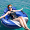 Inflatable River Tube Float, Pool Float Adult Heavy Duty, 115cm River Tubes for Beach Lake Rafting with Mesh Bottom, Comfortable Backrest 2 Cup Holders 2 Durable Grab Handles, 137kg Weight Capacity