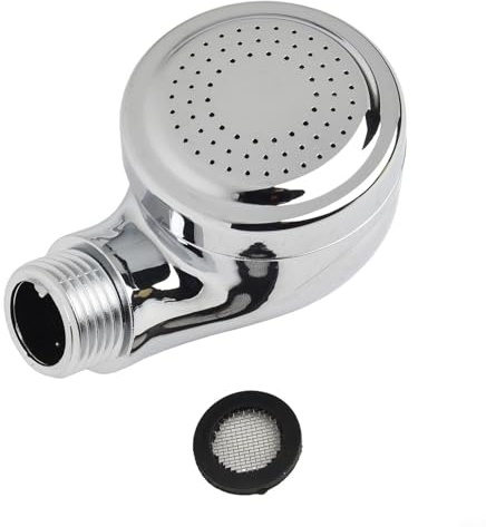 Aprilsunnyzone Druck-Duschkopf, Handbrause, Friseursalon-Wasserhahn-Düse, ABS, 7,2 x 4,5 cm, für Salon, Küche, Wohnwagen, Wohnmobil (Silber)