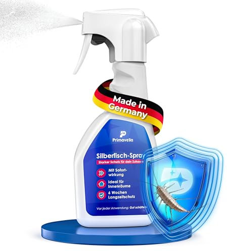 Primavella Silberfisch Spray - 500ml Abwehr gegen Silberfische & Papierfische - Silberfische bekämpfen - Mit Langzeitschutz - Insektenspray zur Schädlingsbekämpfung